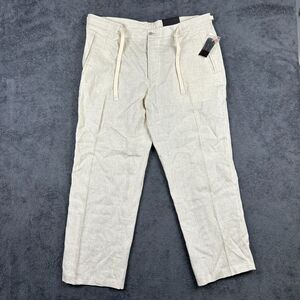 Tasso Elba Island Linen Pants Men’s 38x30 NWT Natural Straight Fit Summer Beach